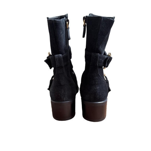 Stuart Weitzman Britain Suede Stack Heel Booties. Like New. Size 7.5 - Picture 2 of 12